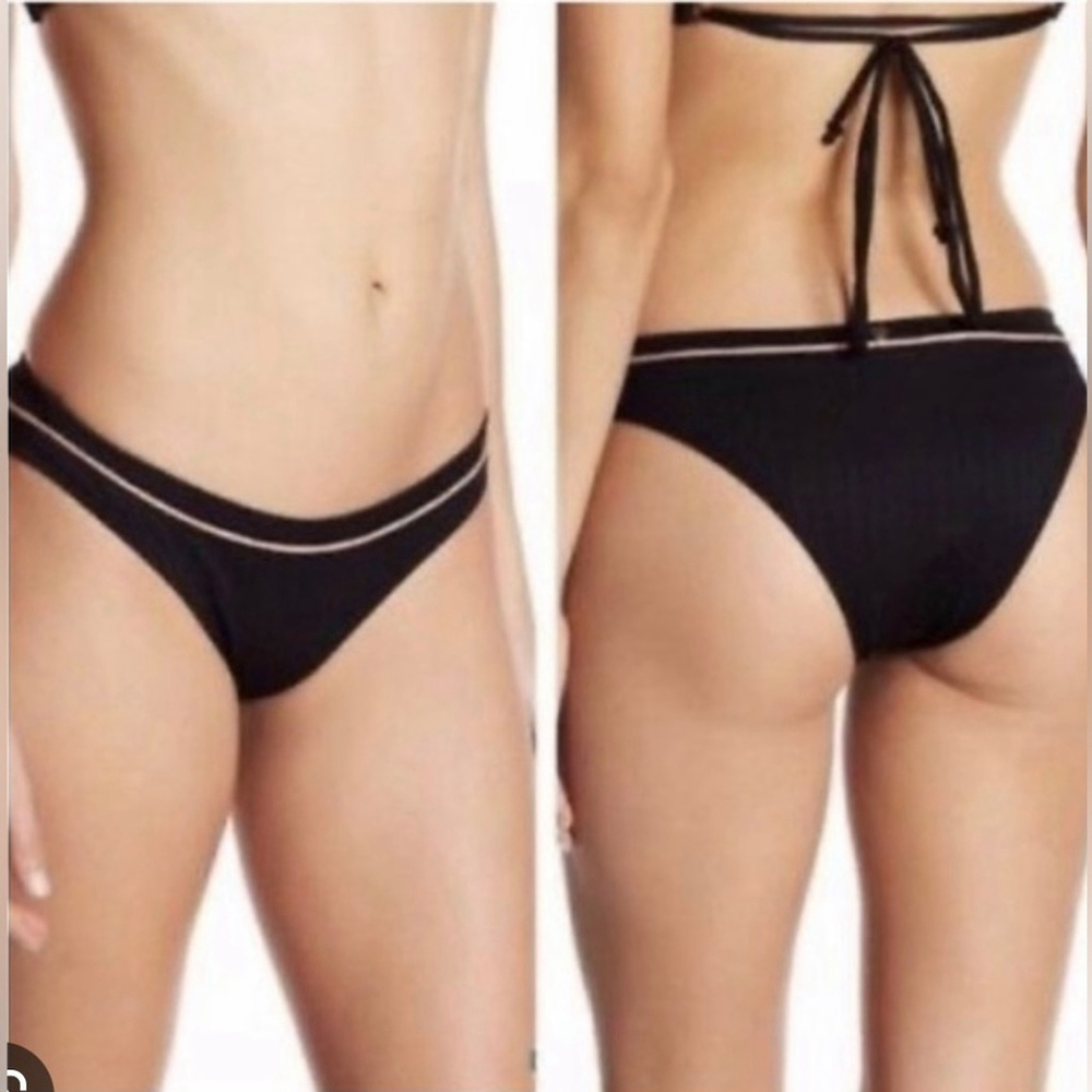 For Love & Lemons Black La Mer Bikini Bottom Swim Trunks - XS